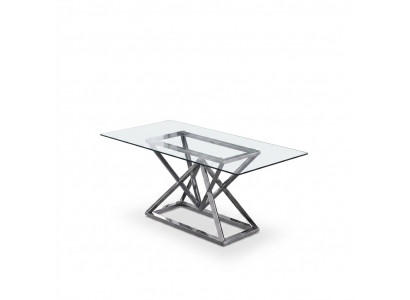 Glass Table, Column Tables, Silver Tables, Glass Tables, Table, Luxury Furniture, 180x90