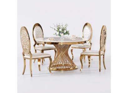 Round Table Golden Foot Chrome Round Table Dining Tables Luxury 130cm