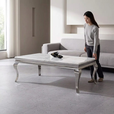 Coffee table design living room luxury table sofa side table 130x70 silver