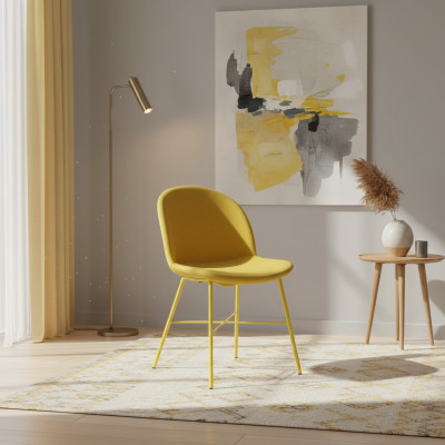 Yellow designer dining chair living room furniture armrest luxury chairs
