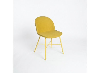 Yellow designer dining chair living room furniture armrest luxury chairs