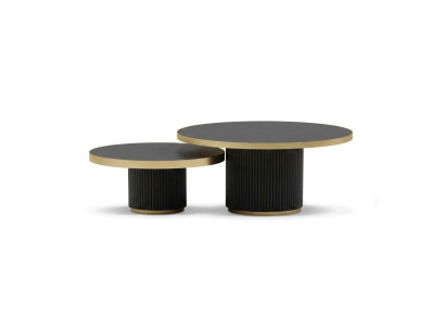 Designer coffee table set: 2x coffee tables, living room, stainless steel furniture, table.