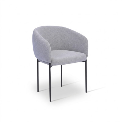 Gray upholstered chair with armrests designer single-seater living room chairs