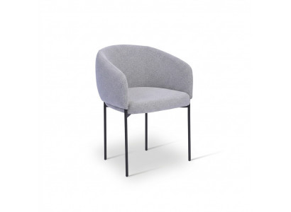 Gray upholstered chair with armrests designer single-seater living room chairs
