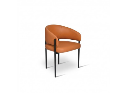 Orange luxury chair modern dining chairs upholstered faux leather furniture