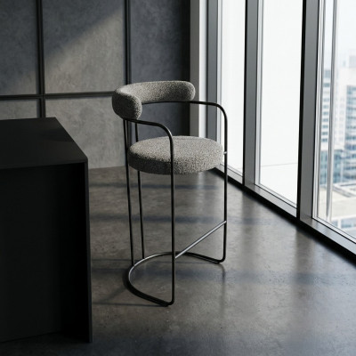 Gray luxury stainless steel bar stool designer bar furniture stool frame