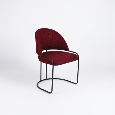 Red designer chair upholstery single-seater textile dining room luxury chairs