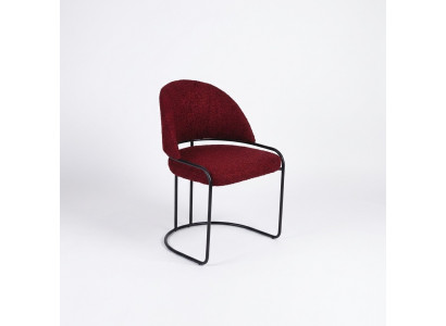 Red designer chair upholstery single-seater textile dining room luxury chairs