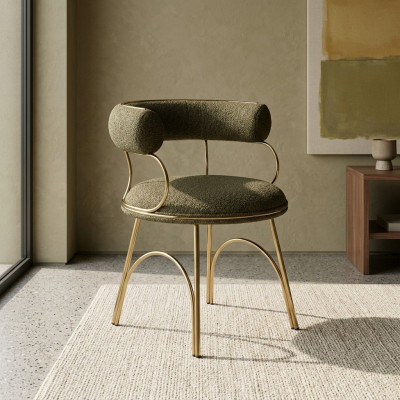 Designer green dining chair luxury single seater modern dining room furniture