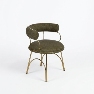 Designer green dining chair luxury single seater modern dining room furniture