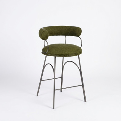 Olive green bar stool luxury armchair designer armchair upholstered furniture