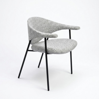 Modern gray dining chair with armrests upholstered chairs