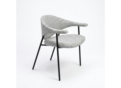 Modern gray dining chair with armrests upholstered chairs