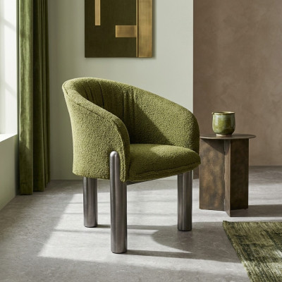 Luxury Green Armchair Single-Seater Modern Upholstered Chair Living Room Furniture