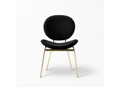 Black designer chair with stainless steel legs Modern dining chairs