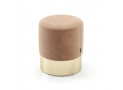 Beige Footstool Designer Pouf Side Stool Upholstered Furniture Textile