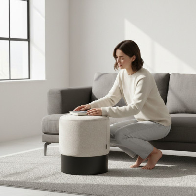 Designer Pouf Stylish Footstool Textile Stool Seat Bedroom Furniture
