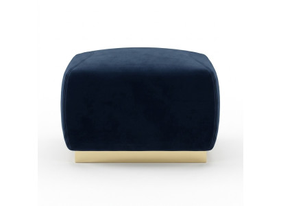 Designer luxury blue stool with stainless steel edge upholstery textile furniture new