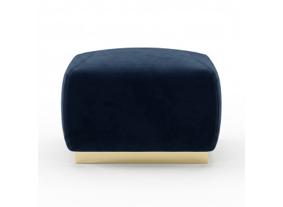 Designer luxury blue stool with stainless steel edge upholstery textile furniture new