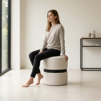 Designer white upholstered stool bedroom furniture modern side stool
