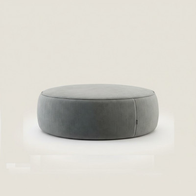 Round gray ottoman luxury pouf bedroom furniture side stool