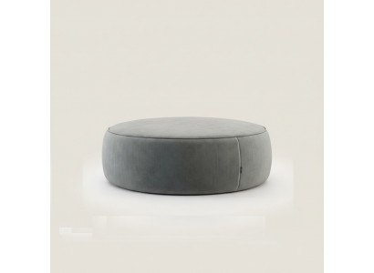 Round gray ottoman luxury pouf bedroom furniture side stool