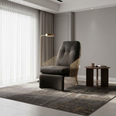 Designer living room armchair black single-seater lounge upholstered furniture