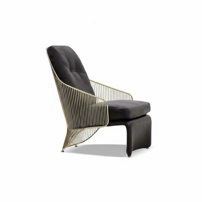 Designer living room armchair black single-seater lounge upholstered furniture