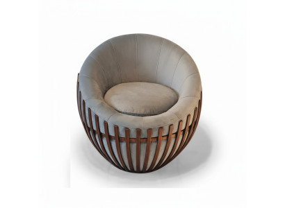 Designer gray armchair living room furniture upholstered seat textile armchair lounge club