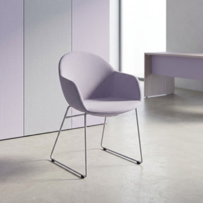 Purple dining chairs, designer upholstered chair, modern armchair, new.