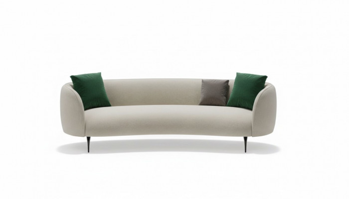Designer white three-seater living room sofa textile couches new