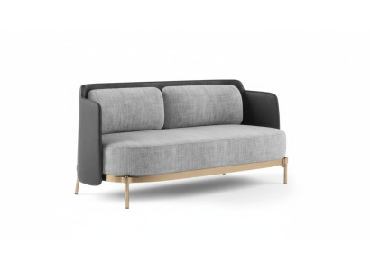 Designer gray 2-seater luxury living room upholstered couch textile furniture