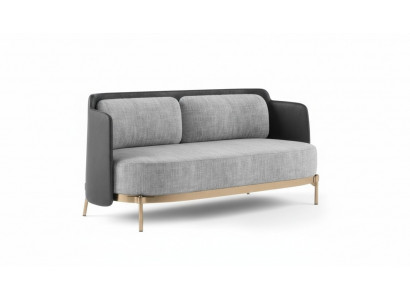 Designer gray 2-seater luxury living room upholstered couch textile furniture