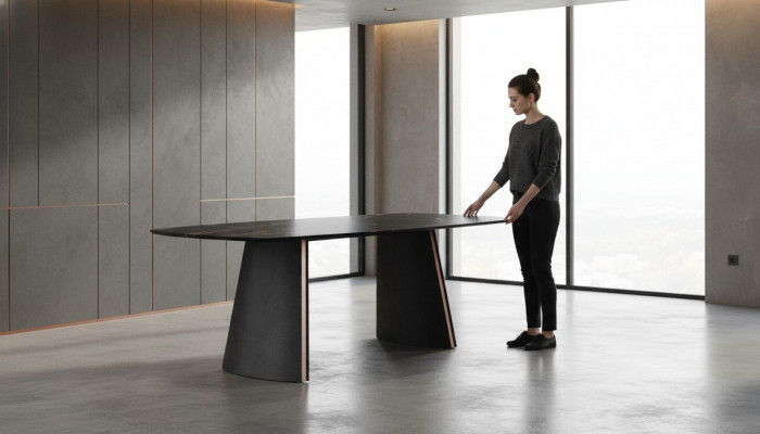 Luxury dark gray dining table dining room tables designer furniture new