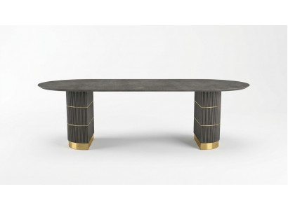 Gray designer dining table dining room furniture with metal legs wood frame table