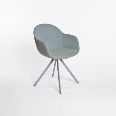 Gray upholstered chair luxury textile armchair dining room furniture stylish single-seater