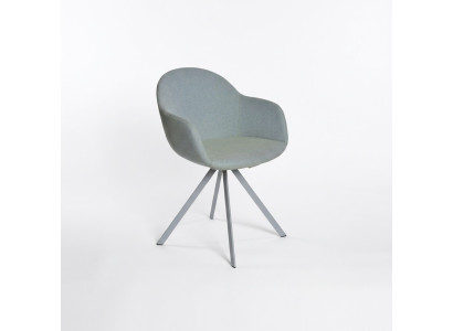 Gray upholstered chair luxury textile armchair dining room furniture stylish single-seater