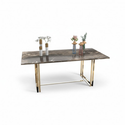 Modern stainless steel table, luxury dining table, dining room furniture, kitchen table