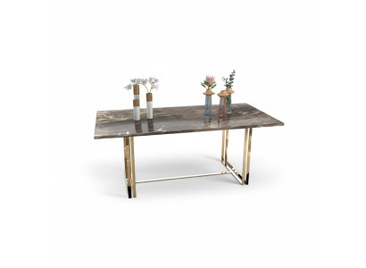 Modern stainless steel table, luxury dining table, dining room furniture, kitchen table