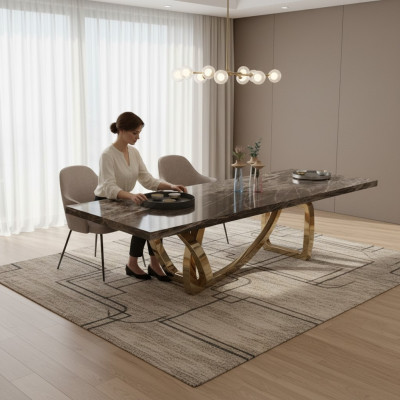 Large elegant dining table dining room furniture modern design stylish new