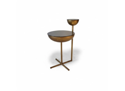 Modern side table with glass top designer round coffee table style