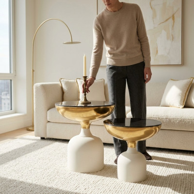 Designer stainless steel table modern side table living room luxury furniture