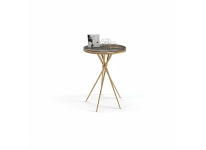 Round side table luxury stainless steel table living room furniture with steel leg