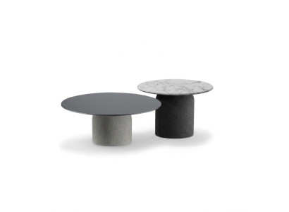 Designer gray coffee table set luxury 2x tables round side tables new