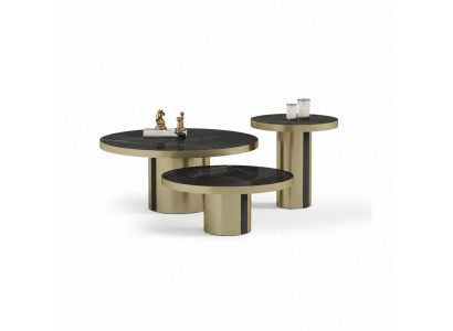 Luxury Coffee Table Set 3x Round Tables Modern Living Room Side Tables New