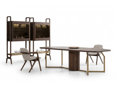 Luxury Villa Furniture Dining Set Dining Room Complete Table 4x Chair Sideboard 7-piece Set