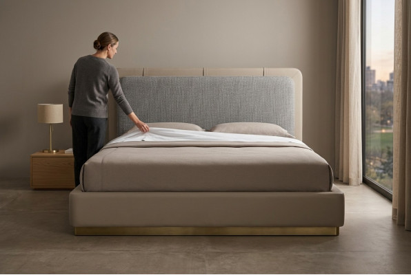 Bedroom Beige Bed Wood Modern Design 180x200 Design Beds Furniture