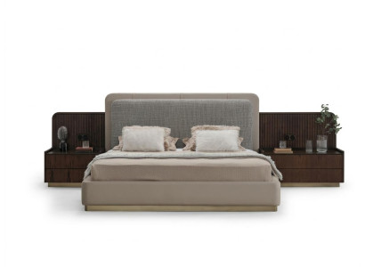 Bedroom set luxury complete bed +2x bedside tables 3-piece modern set