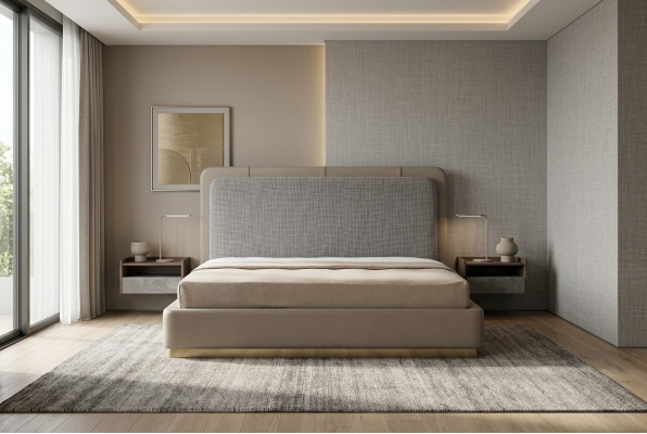 Modern bed luxury elegant bed design bedroom 180x200 furniture fabric