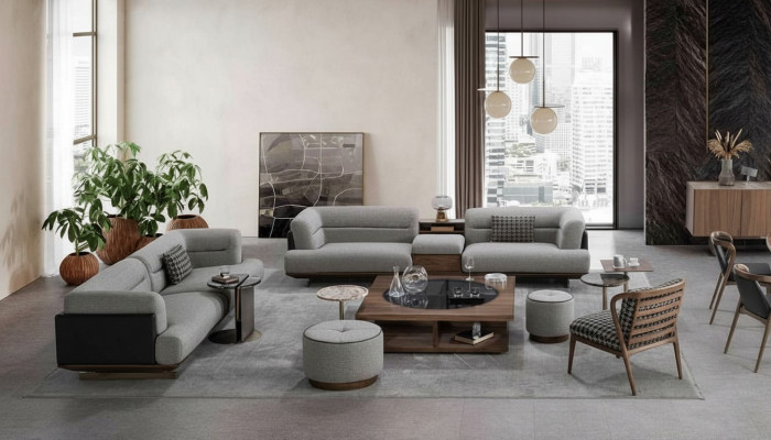 Luxury Living Room Set Sofa with Armchair Modern Design 6-Piece Sofa Suite